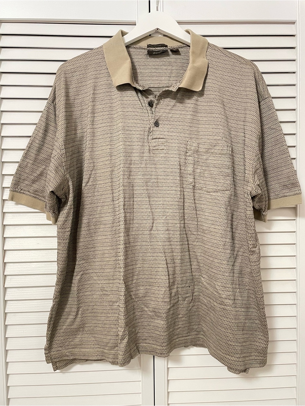Tasso Elba Golf Men’s XL Polo Shirt 100% Cotton Double Mercerized Tan Beige
